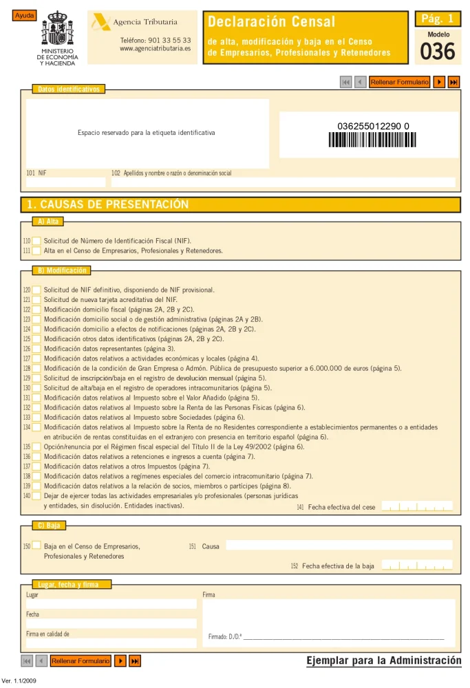 063 Forma Guía para solicitar y usar el modelo 036 de forma eficiente ...